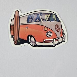 Volkswagen van sticker, Vanagon, hippie van, surfboard, Journaling,  stationary